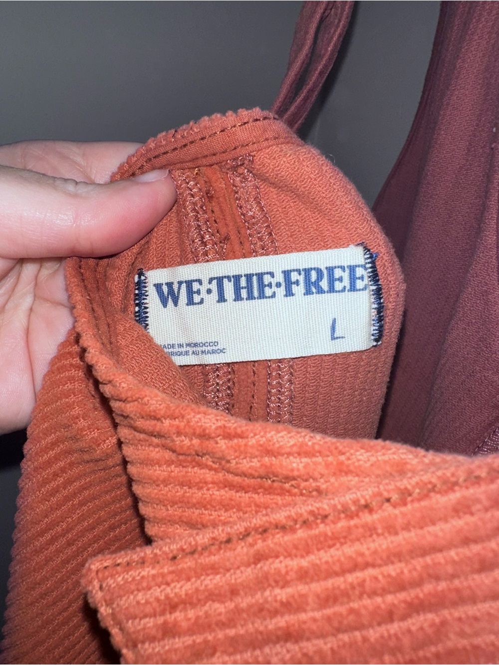 We The Free Corduroy Wide-Leg Jumpsuit in Rust Orange - Picture 4 of 9